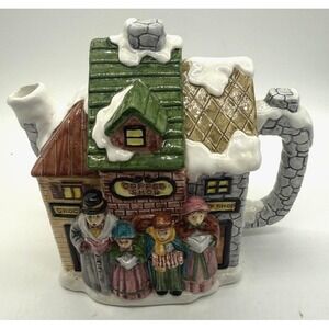 The Village Teapot Collectibles , Winter Cottage, by Annie Rowe